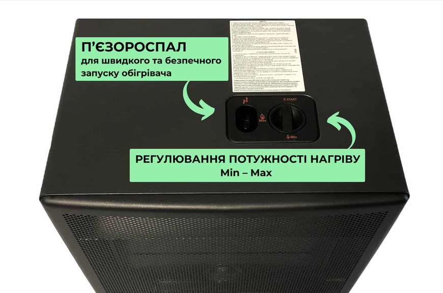 Газовий Обігрівач BLUE BELLE Ferretti 4,2 кВт (Італія) + композитний балон 12,5 л + комплект підключення (підходить для квартири, дому) 3628 фото